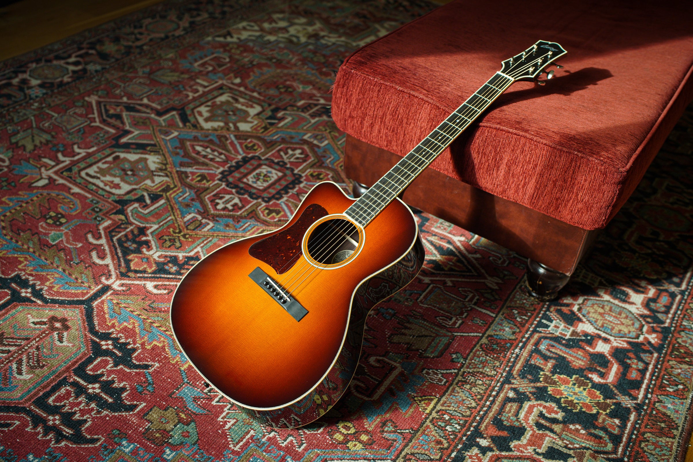 Left-handed acoustic guitar