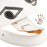 Magrabo Holes Hs Tribute Srv White 10 Cm, Black Note, Ecru Stitching