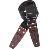 Magrabo Stripe Sc Entry Olded Black 5 Cm Terminali Embossed Flores Bordeaux Silver Buckle