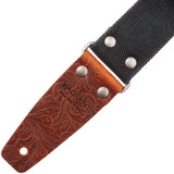Magrabo Stripe Sc Entry Olded Black 5 Cm Terminali Embossed Flores Brown Silver Buckle
