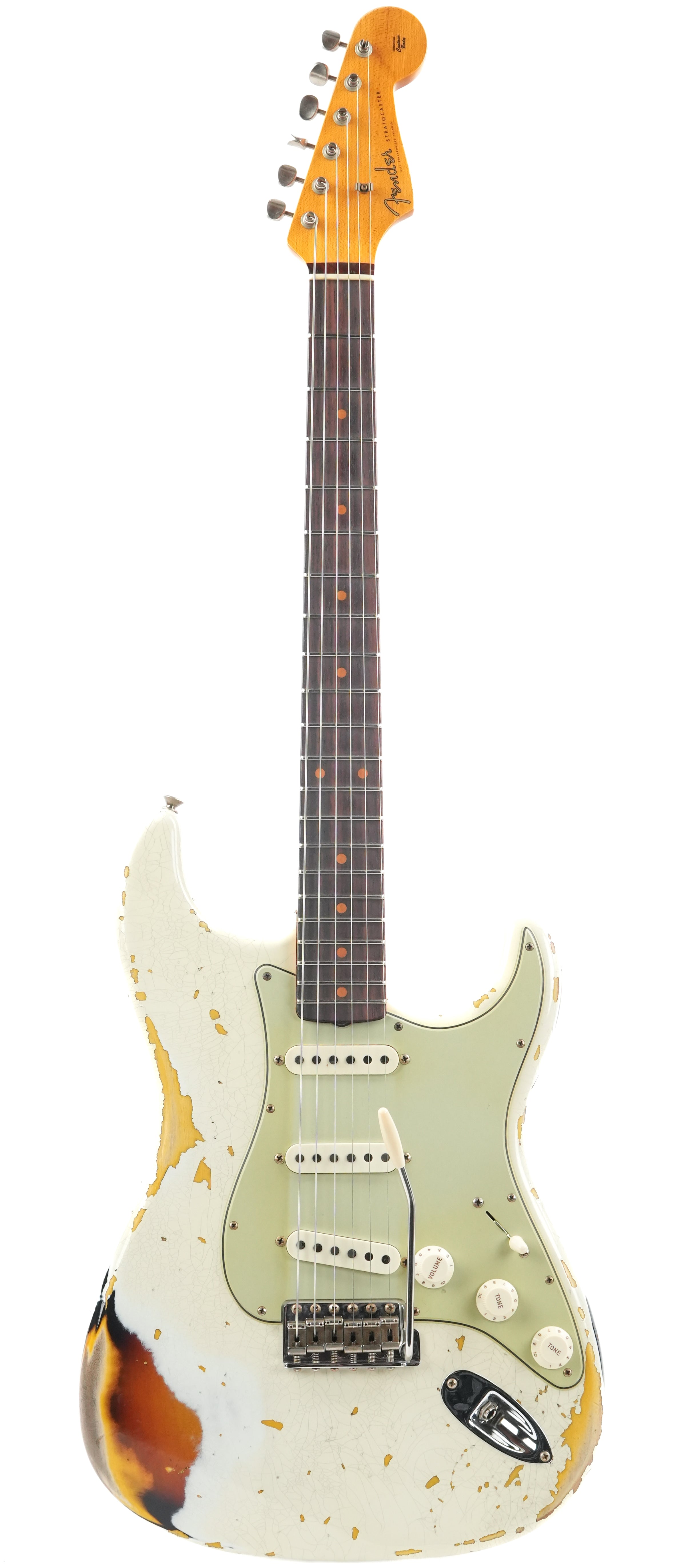 Fender Custom Shop 1960 Stratocaster Olympic White over 3 Color Sunburst Heavy Relic 2022
