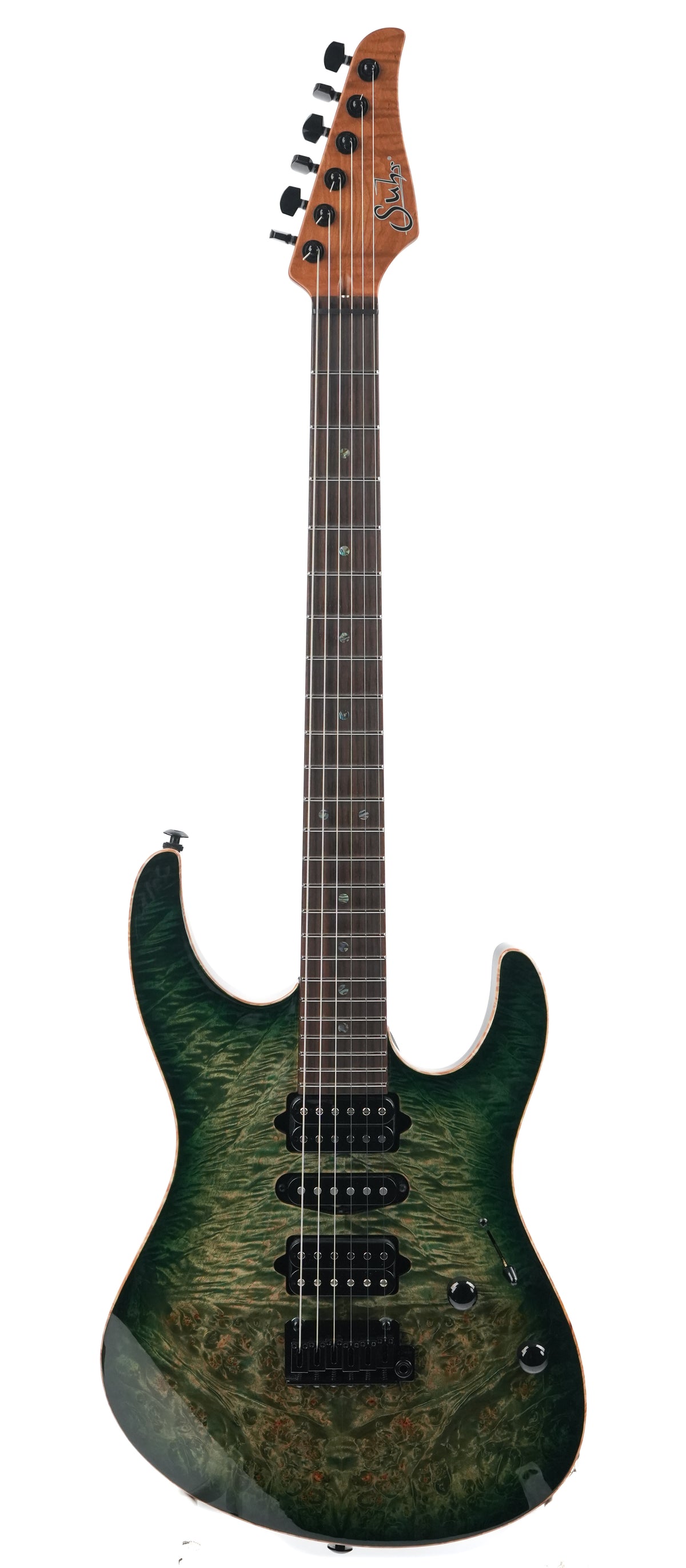 Suhr Modern Custum Waterfall Burl Maple Faded Trans Green Burst 2026