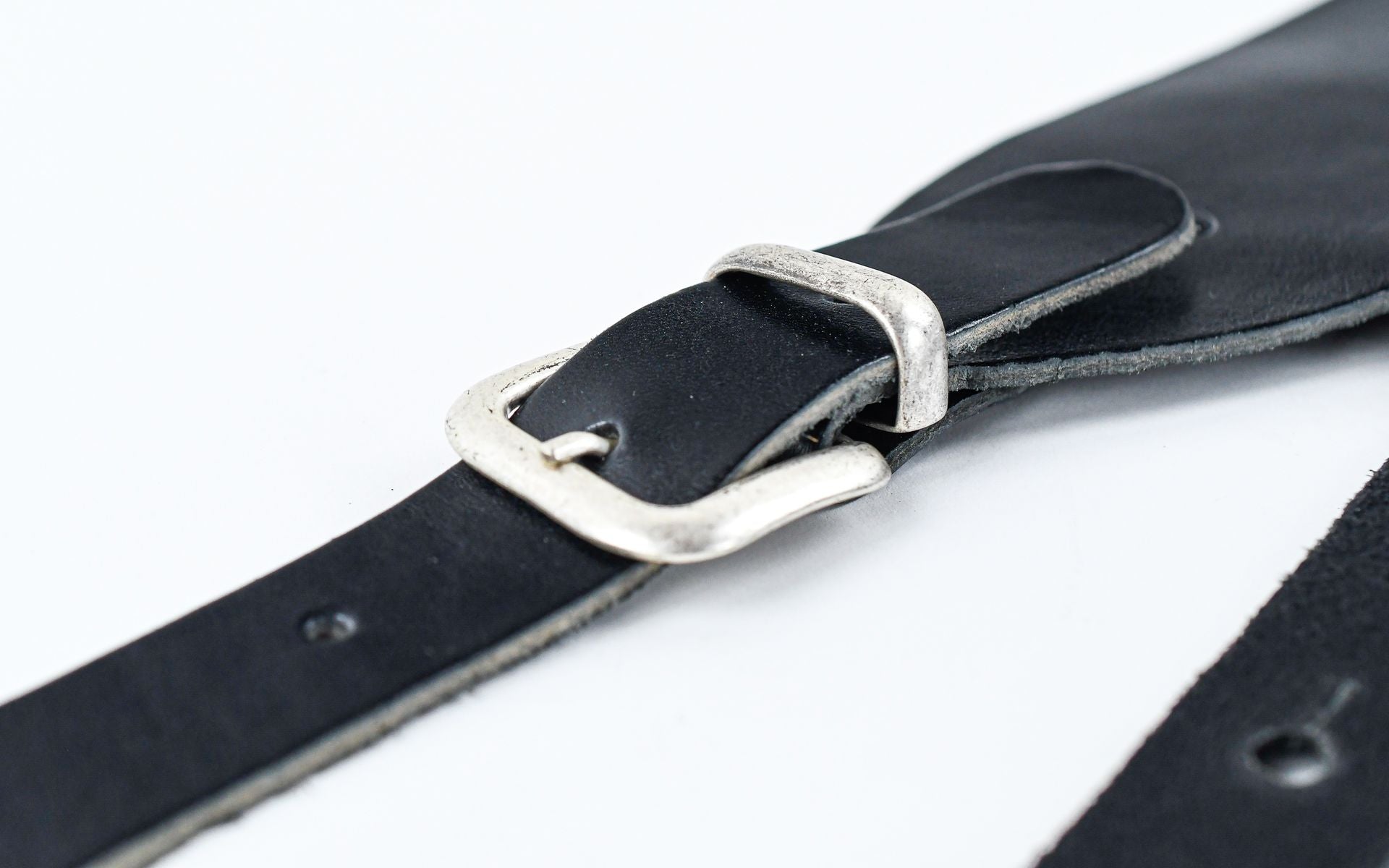 Liam's Wide Leather Guitar Strap Black