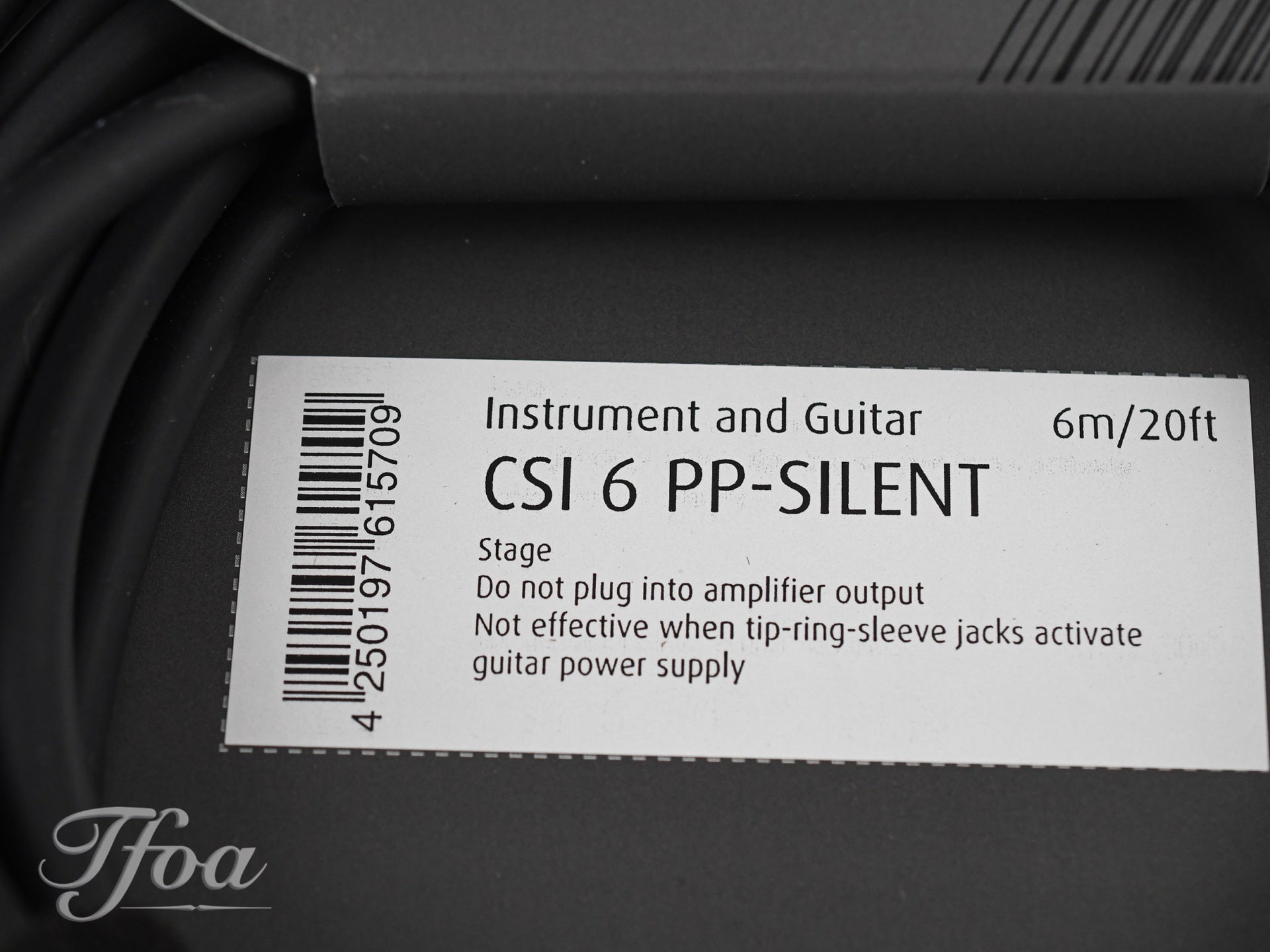 Cordial CSI6PP Silent Jack Cable Straight 6m