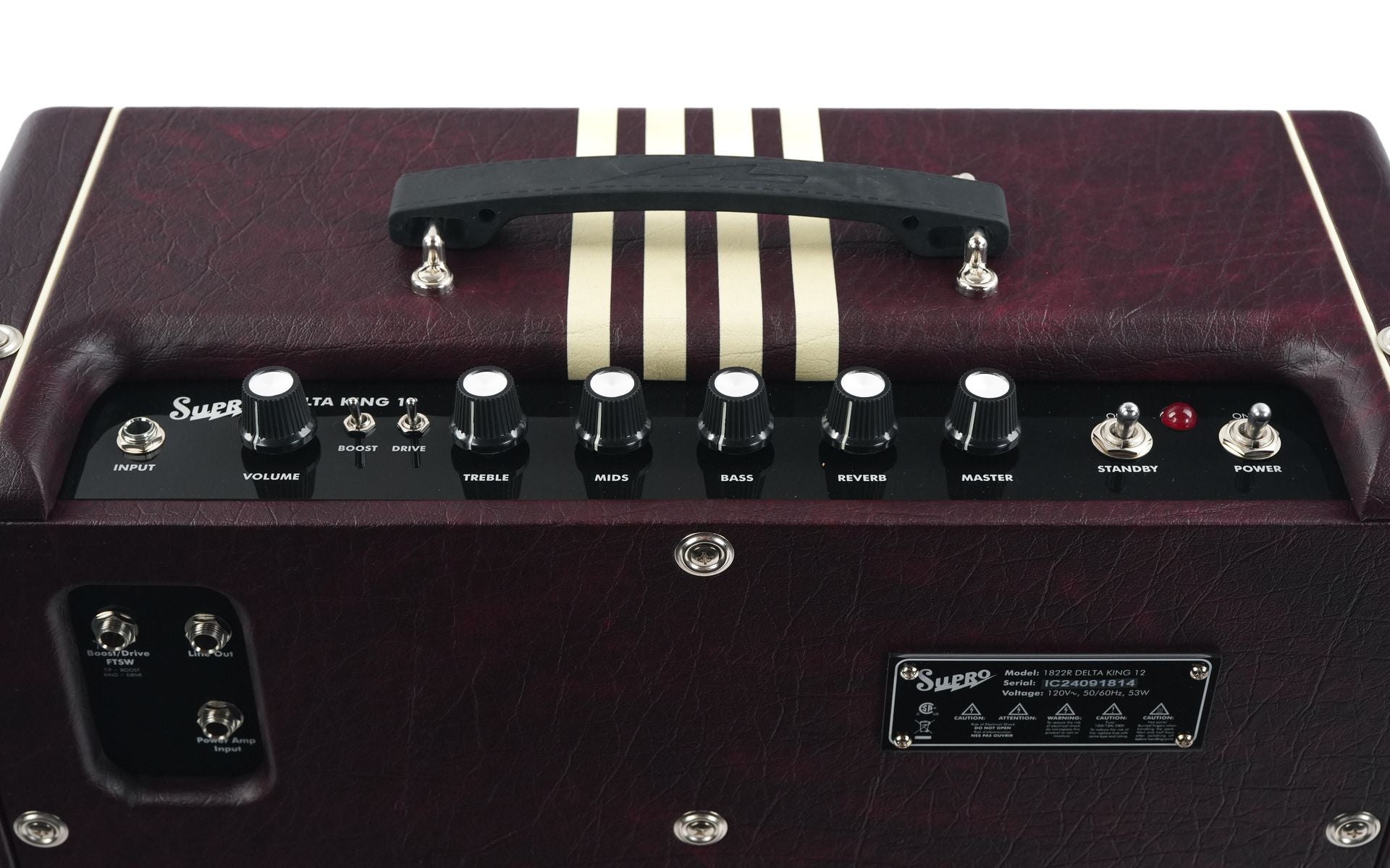 Supro Delta King 12 Burgundy White