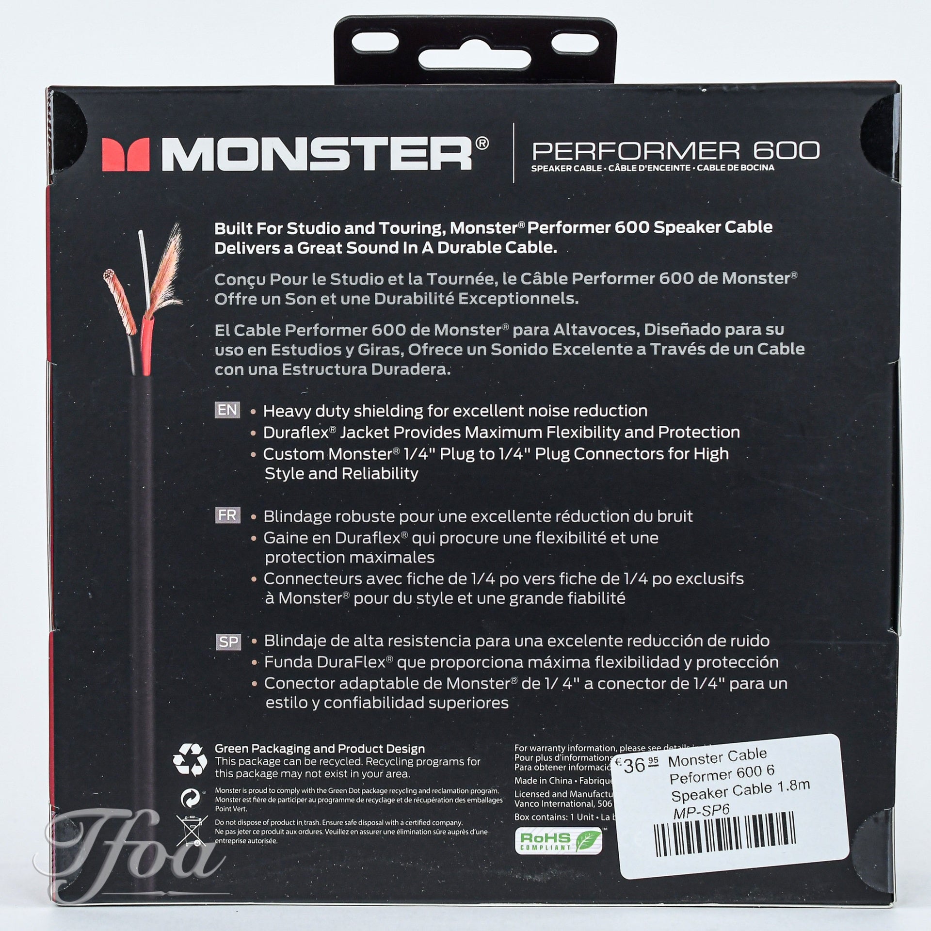 Monster Cable Performer 600 6FT/1.8m Speaker Cable