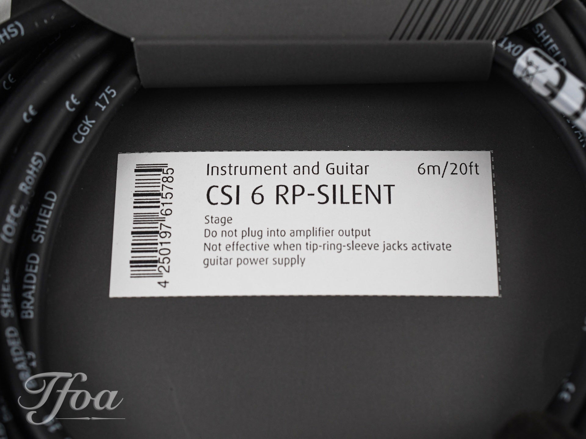 Cordial CSI6RP Silent Jack Cable Angled 6M