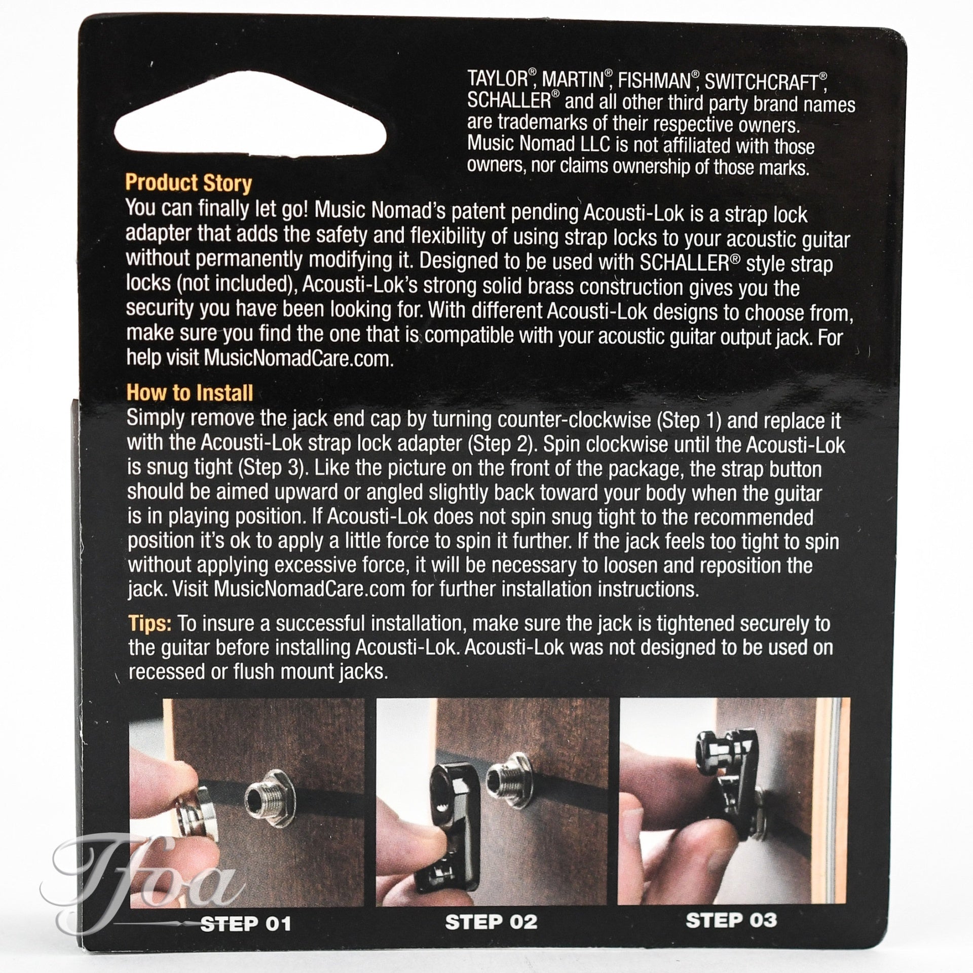 Music Nomad Acousti-Lok Strap Lock Adaptor Switchcraft/Fishman