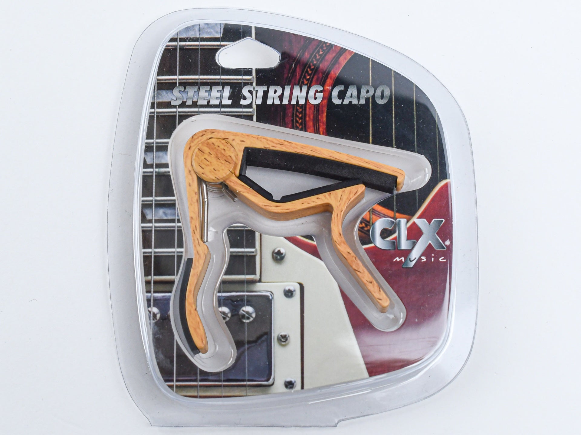 CLX Steel String Capo Light Wood