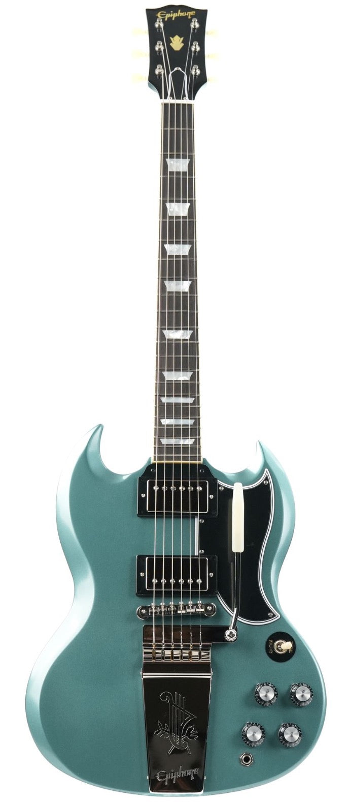 Epiphone Inspired by Gibson Custom 1964 SG Standard with Maestro Vibrola Reissue Pelham Blue