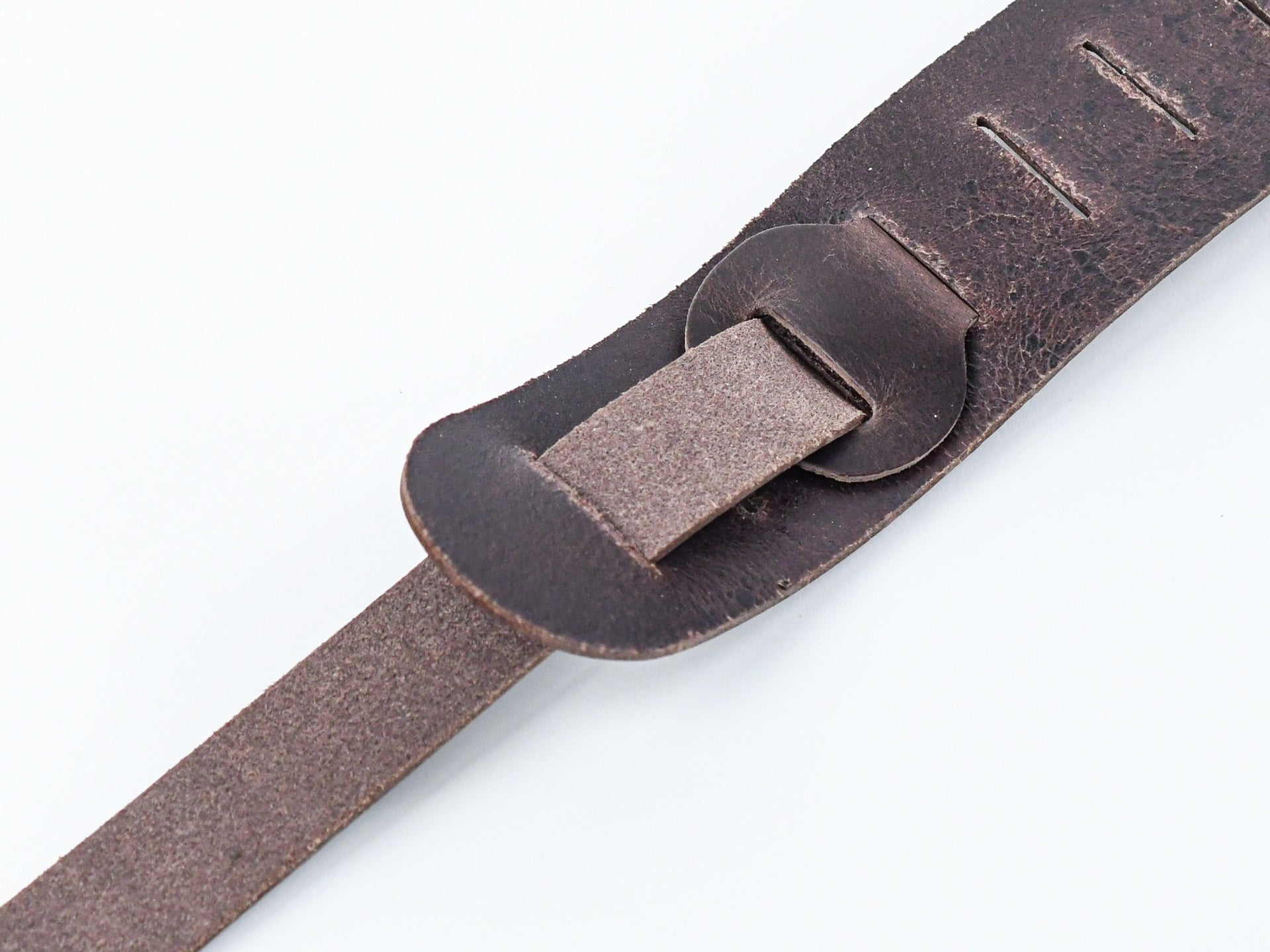 TFOA Leather Guitar Strap Dark Brown