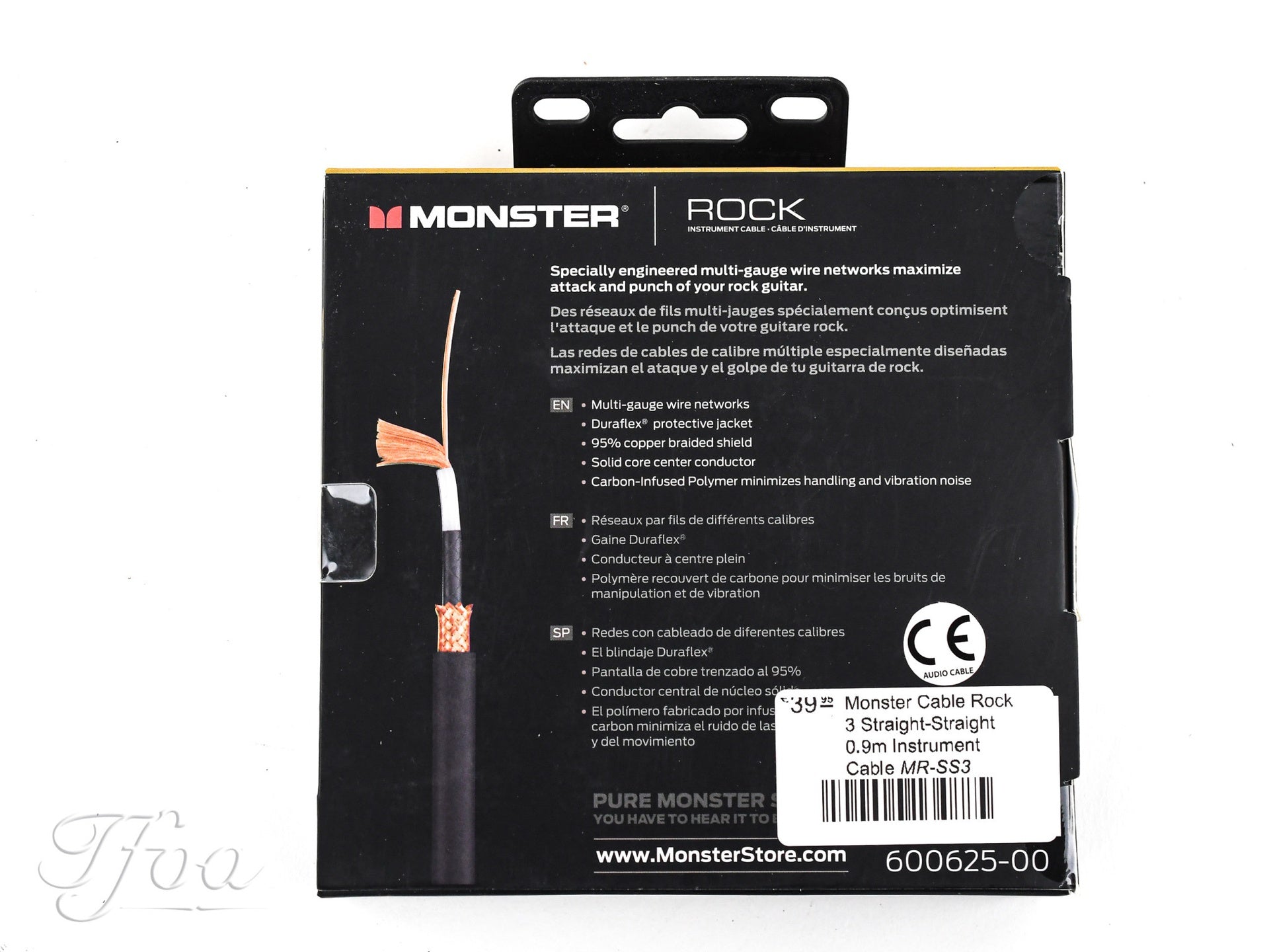 Monster Cable Rock 3ft Straight Straight 0.9m Instrument Cable