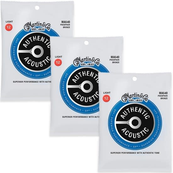 Martin MA540PK3 3-Pack Phosphor Bronze 12-54