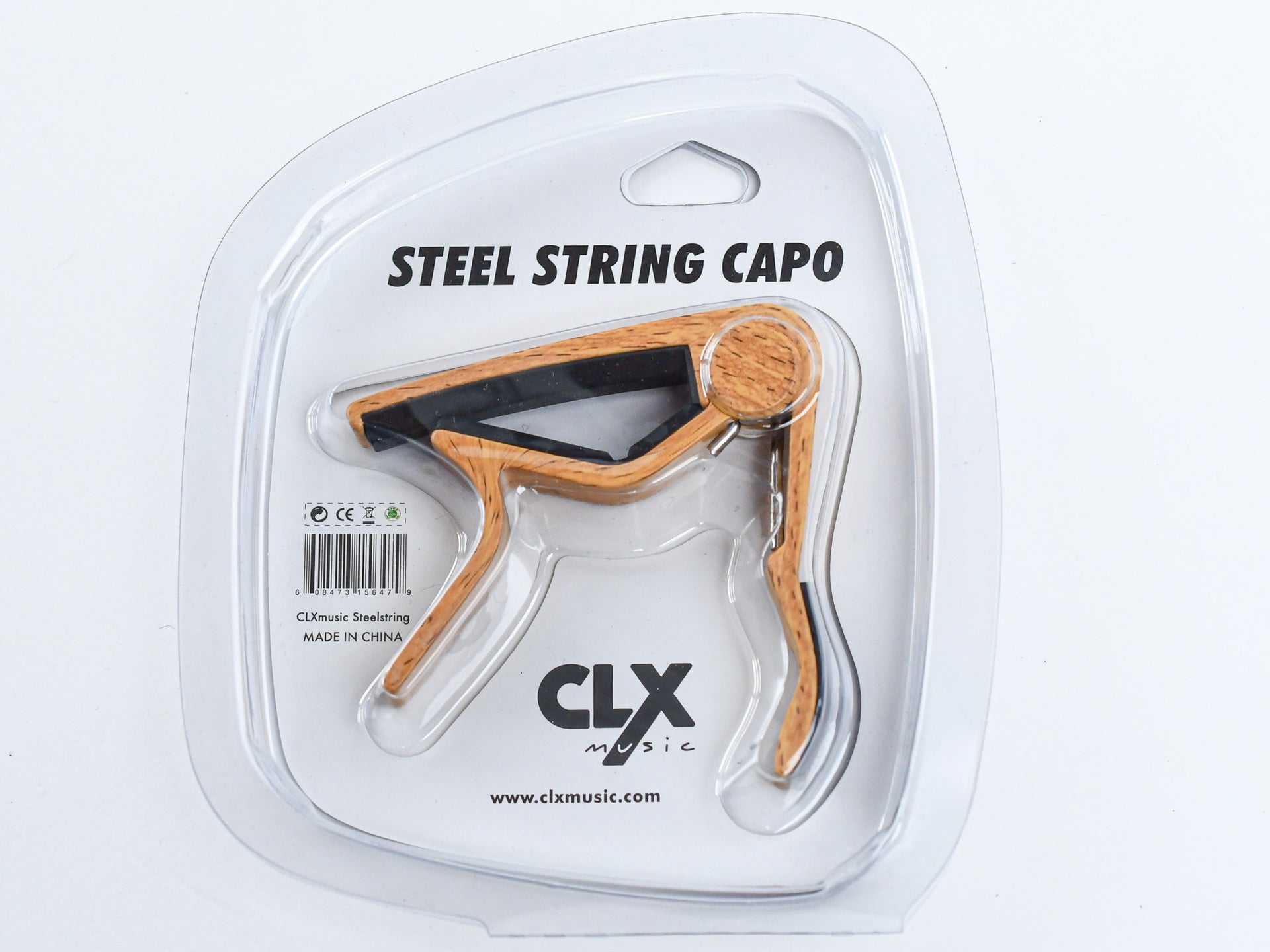 CLX Steel String Capo Light Wood