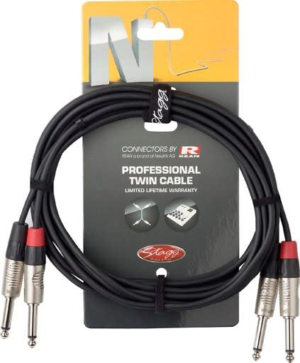 Stagg NTC6PR 6m 20ft Professional Twin Cable