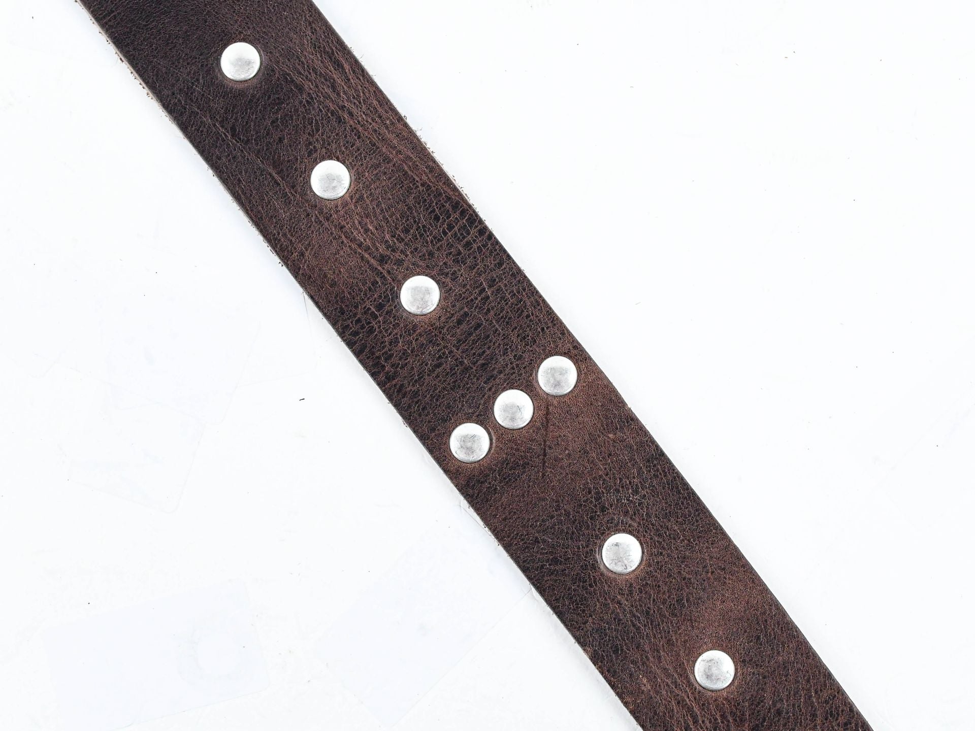 TFOA Liam's Nails and Leather Guitar Strap Brown
