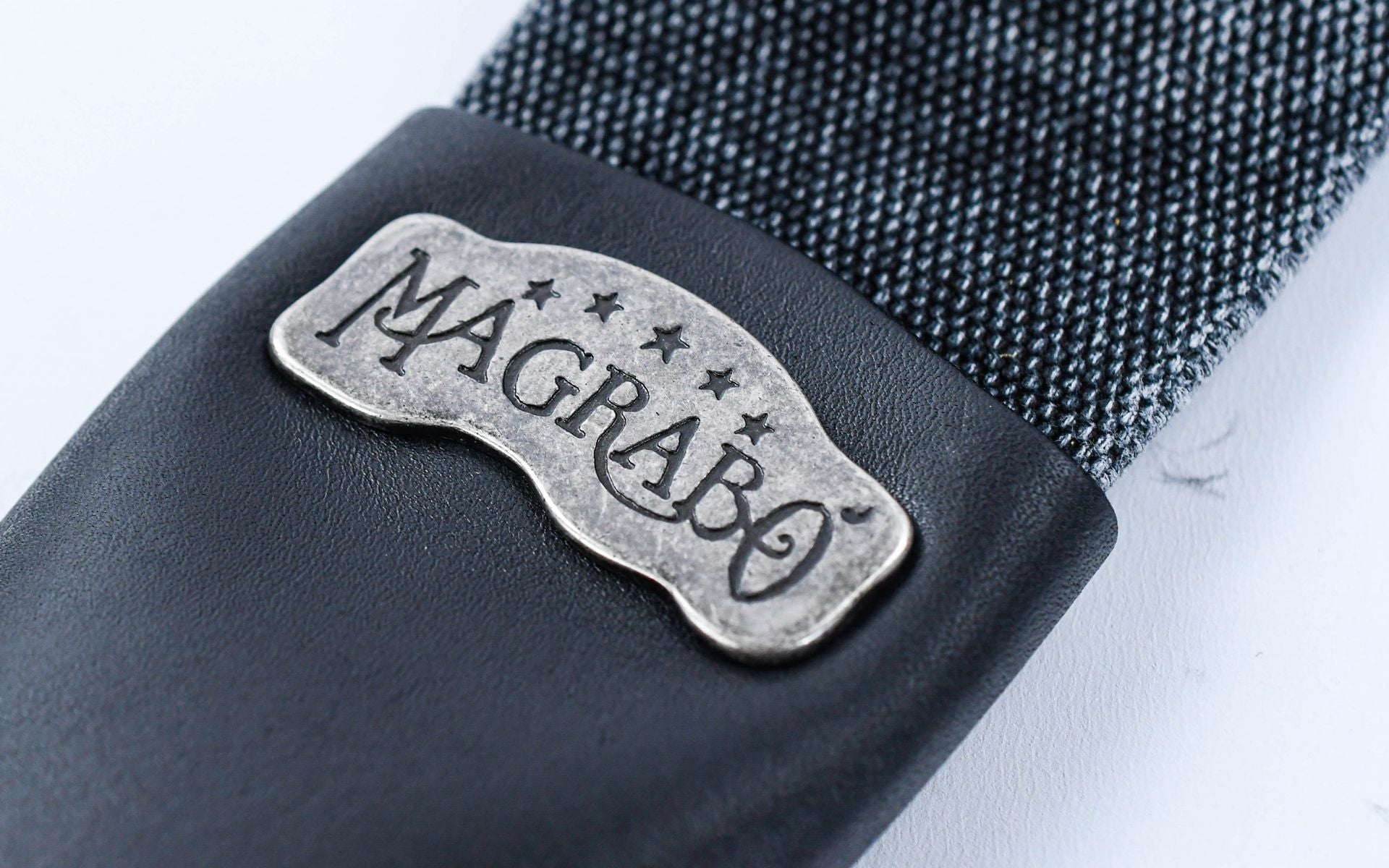 Magrabo Stripe SC Cotton Washed Black 8cm Core Black, Silver Recta Buckle