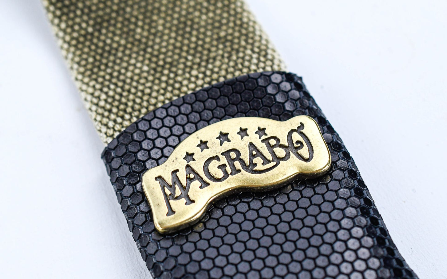 Magrabo Stripe SC Cotton Washed Olive Green 5cm Twinkle Black, Recta Brass Buckle - 2