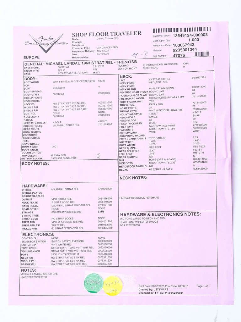 Fender Custom Shop Michael Landau 1963 Stratocaster Fiesta Red Relic-2.jpg