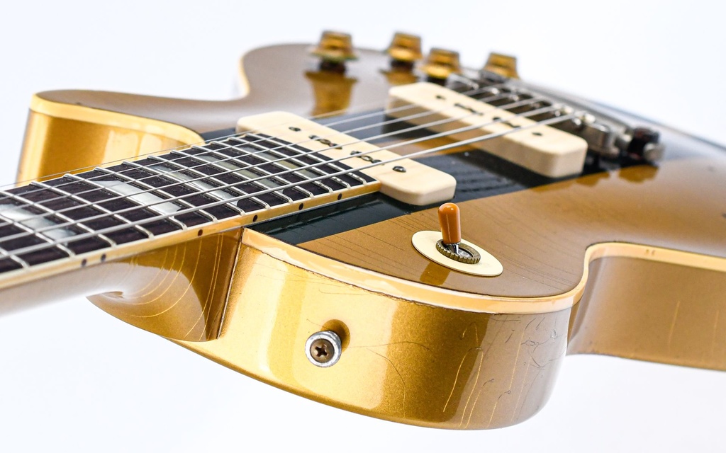 Gibson 56 Les Paul Standard All Gold w-British Racing Stripes Murphy Lab Heavy Aged NH Custom #65240-8.jpg