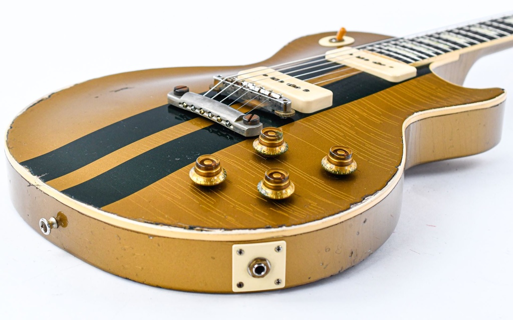 Gibson 56 Les Paul Standard All Gold w-British Racing Stripes Murphy Lab Heavy Aged NH Custom #65241-11.jpg