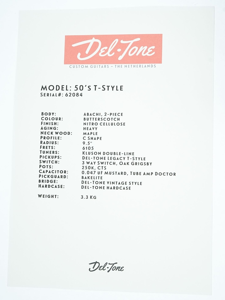 Del Tone 50s T Style Butterscotch Abachi Heavy Aged-2.jpg