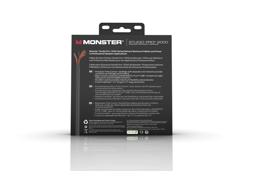 Monster Studio Pro 2000 Speaker Cable 0,91m Straight Straight