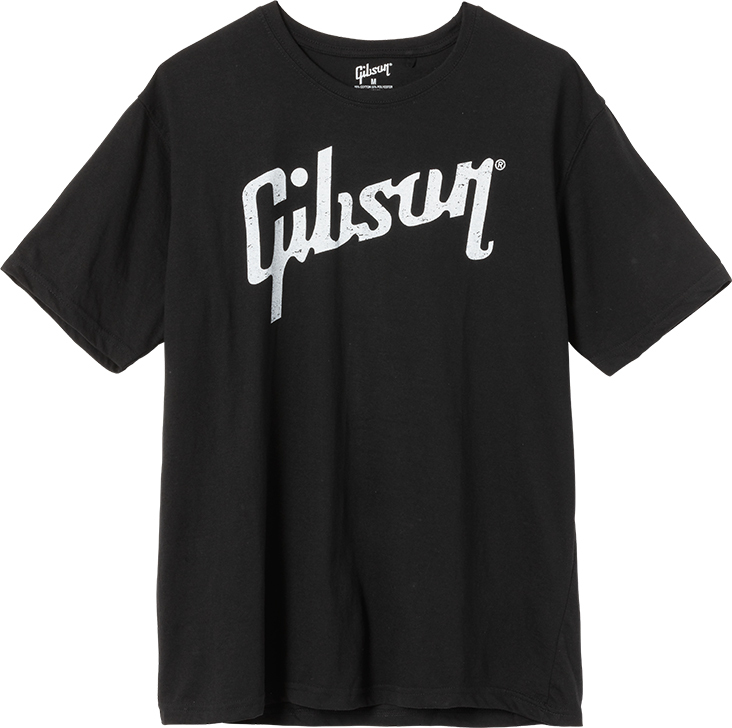 Distressed Gibson Logo Tee (Black)