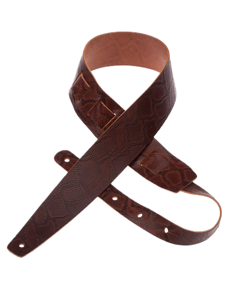 Magrabo Straps Holes HC Embossed Snake Marrone Scuro 6 cm