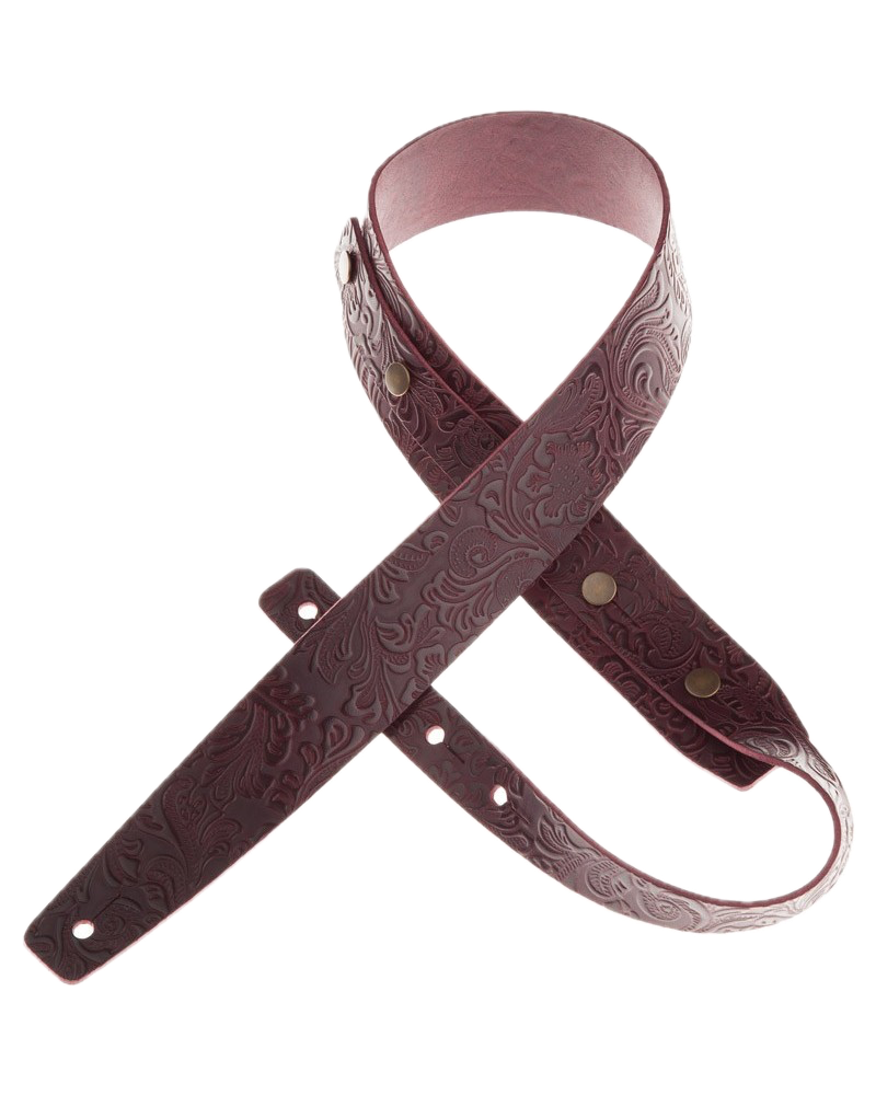 Magrabo Straps Buttons BC Embossed Flores Bordeaux 5 cm