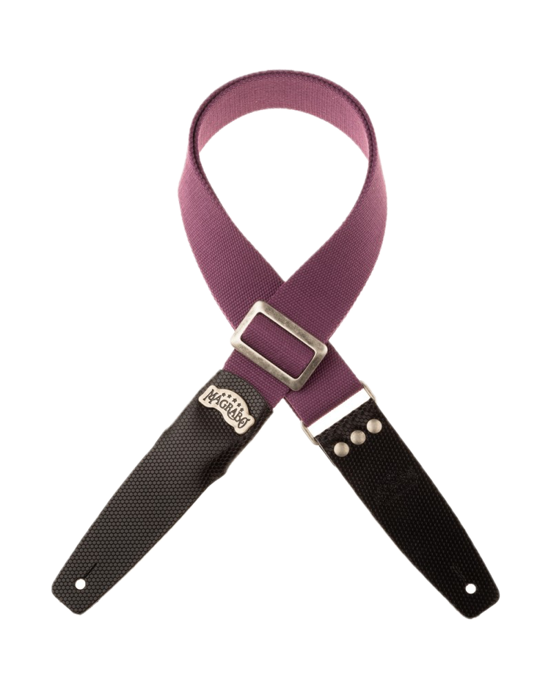 Magrabo Straps Stripe SC Cotton Prugna 5 cm terminali Twinkle Nero, fibbia Recta Argento