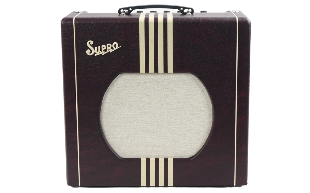 Supro Delta King 12 Burgundy White