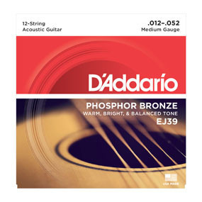 D'addario EJ39 12-String Phosphor Bronze Medium 12-52