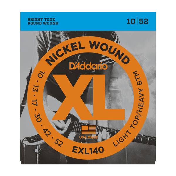 D'addario EXL140 Nickel Wound Light Top/Heavy Bottom 10-52