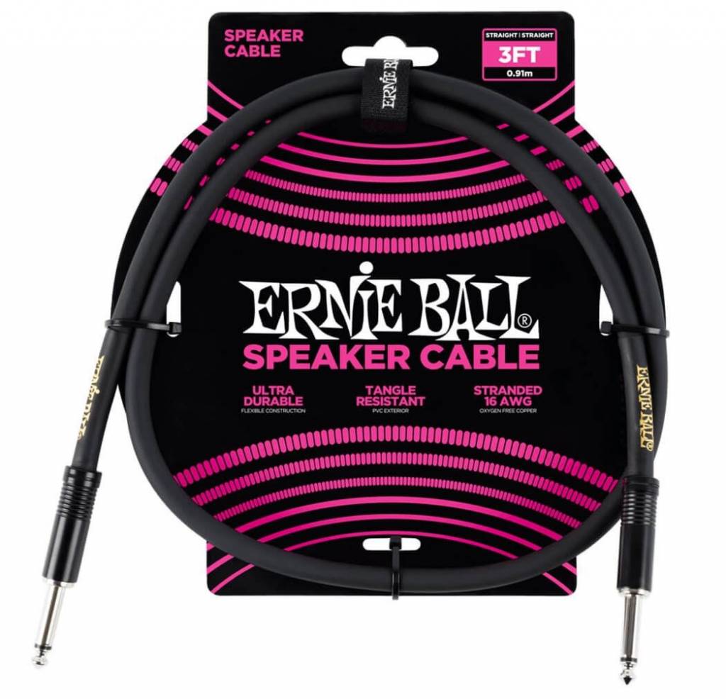 Ernie Ball 6071 Speaker Cable Black Straight-Straight 0,9m