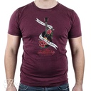 TFOA T-Shirt 'Life's Too Short' Banner N' Roses Washed Burgundy