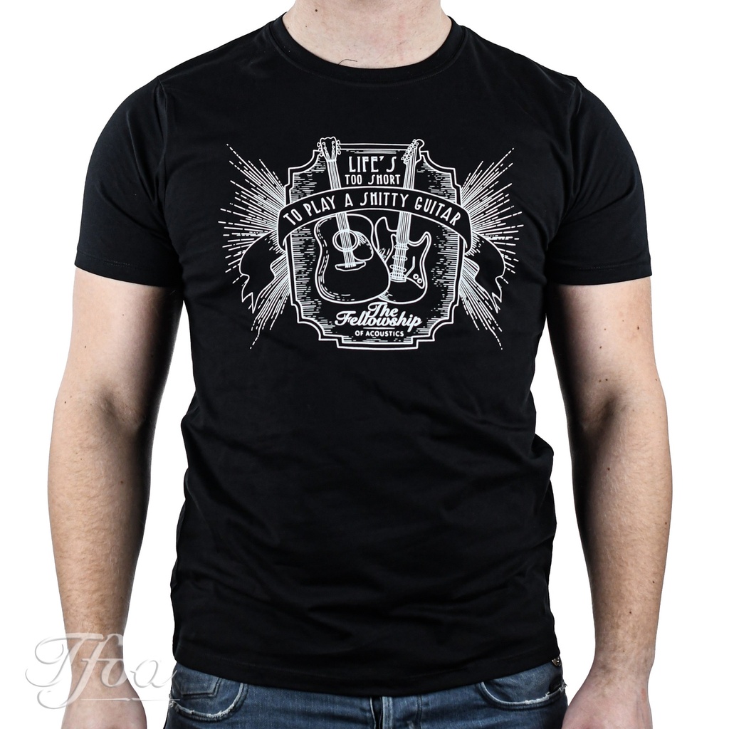 TFOA T-Shirt 'Life's Too Short' Whiskey Label Black