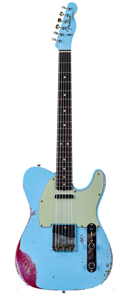 Fender Custom Shop 63 Telecaster Daphne Blue over Pink Paisley Heavy Relic