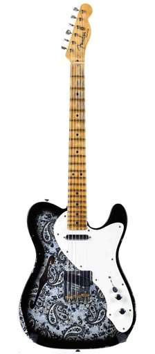 [9238014886] Fender Custom Shop 50s Telecaster Thinline Black Paisley Relic