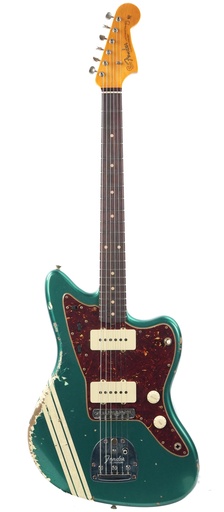 [9238014885] Fender Custom Shop 1962 Jazzmaster British Racing Green Relic with Competition Stripe
