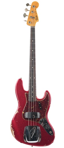[9238014866] Fender Custom Shop 64 Jazz Bass Red Sparkle Relic