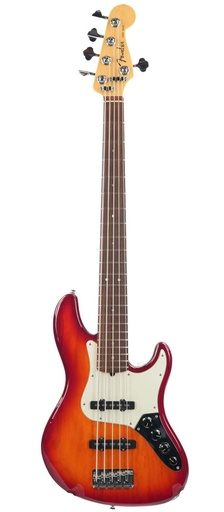 [AP51] Fender AM Deluxe Jazz Bass V Aged Cherry Sunburst 2002