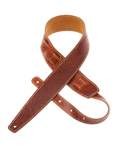 [110.244M] Magrabo Straps Holes HS Embossed Flores Marrone 6 cm