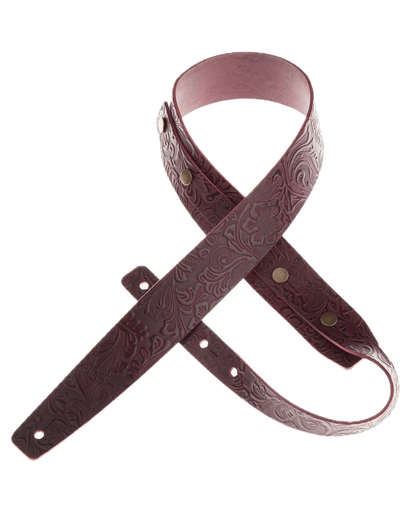 [201.203M] Magrabo Straps Buttons BC Embossed Flores Bordeaux 5 cm