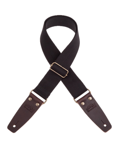 [230.011M] Magrabo Straps Stripe SC Entry Nero 5 cm terminali Marrone Scuro fibbia Ottone Antico