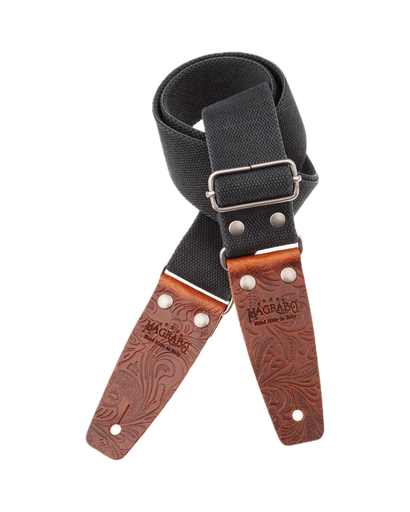 [230.255M] Magrabo Straps Stripe SC Entry Olded Nero 5 cm terminali Embossed Cocco Pros Marrone fibbia Argento Antico