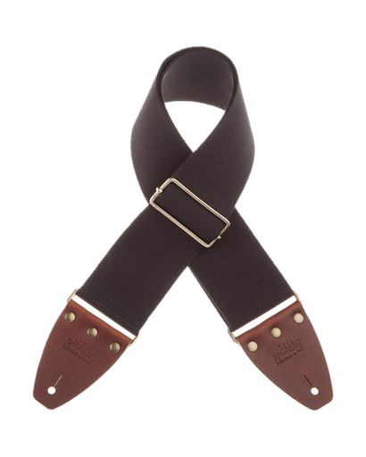 [230.331M] Magrabo Straps Stripe SC Entry Nero 8 cm terminali Marrone fibbia Ottone