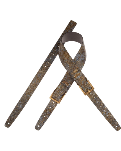 [300.216M] Magrabo Straps Tw in Buckle TC Embossed Seurat Bianco 7 cm fibbie Meccano Ottone