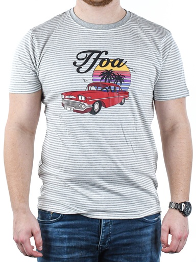 TFOA T-Shirt 'West Coast' Grey & White Striped