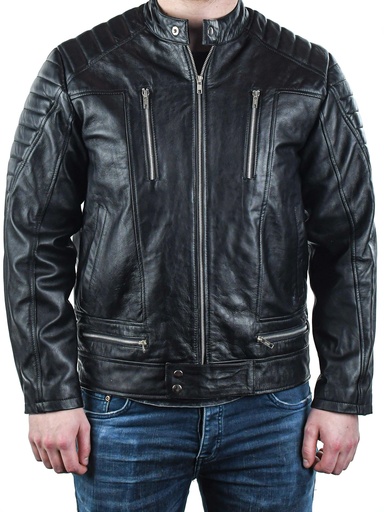 TFOA Leather Jacket Label Black